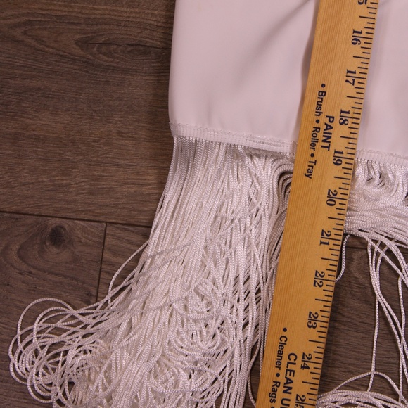 0408 Berly White Fringe Vest with Sheer Lace Back – Size 46 (M/L Fit) - Picture 6 of 6